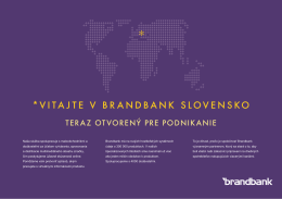Brožúry Brandbank pre Slovensko