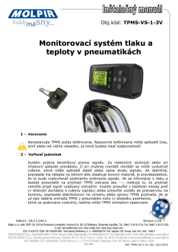 Monitorovací systém tlaku a teploty v pneumatikách