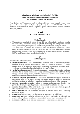Všeobecne záväzné nariadenie č. 2/2014