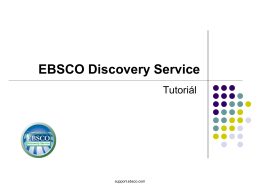 EDS – Tutoriál - EBSCO Support