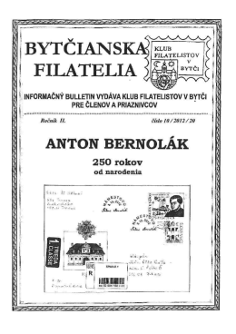 Číslo 10/2012 - Klub filatelistov Bytča KF 53-38