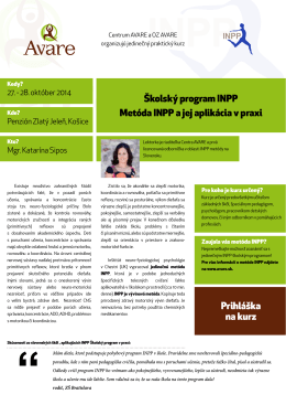 Školský program INPP Metóda INPP a jej aplikácia v praxi