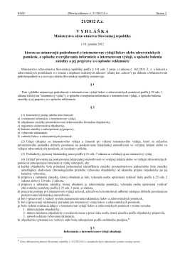 Vyhláška Ministerstva zdravotníctva SR č. 21 - Bezpecny