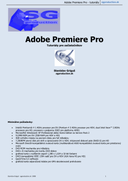 Adobe Premiere Pro - tutoriály