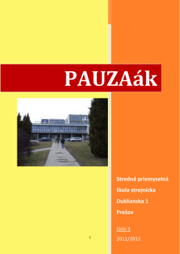 Stredná priemyselná škola strojnícka Duklianska 1 Prešov