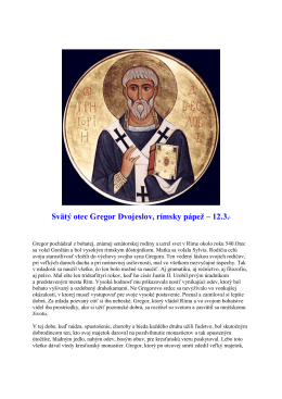 12. marec - Svätý otec Gregor Dvojeslov, rímsky pápež