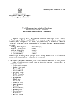 Wyniki z dnia 30.01.2015 r. - Klub Sportowy Pilica Tomaszów