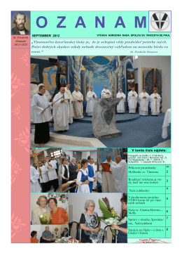 OZANAM 3 2012 - Spolok sv. Vincenta de Paul na Slovensku