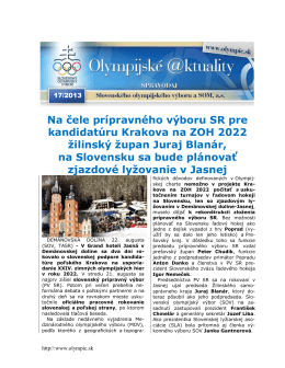 Olympijské aktuality 17/2013