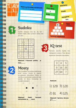 Sudoku Mosty IQ test