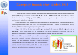 Európsky imunizačný týždeň 2013 (pdf, 136 kB)