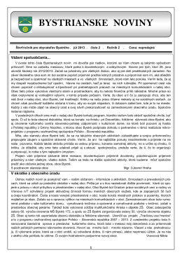 Bystrianske noviny č. 2/2013