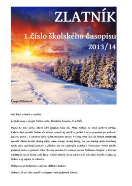 ZLATNÍK 1.číslo školského časopisu 2013/14