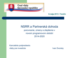 NSRR a Partnerská dohoda