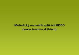 Metodický manuál k aplikácii HISCO