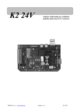 K2 24V riadiaca elektronika pre ovládanie jedného alebo dvoch 24