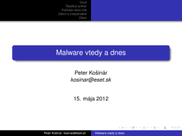 Malware vtedy a dnes