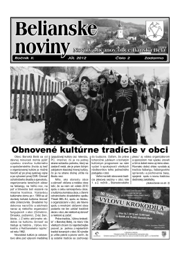 Belianske noviny ročník II. číslo 1 z 7/2012