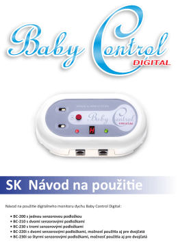 SK Návod na použitie - Monitor dechu Baby Control Digital