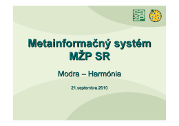 Metainformačný systém MŽP SR