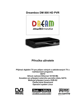 Dreambox DM 800 HD PVR Příručka uživatele