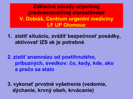 Zásady prednemocničnej urgentnej medicíny