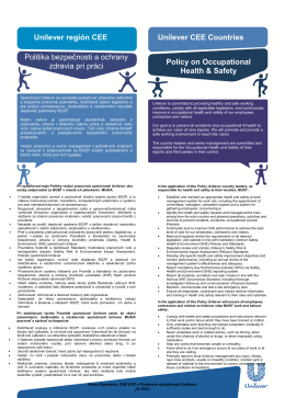 Politika bezpečnosti a ochrany zdravia pri práci - PDF