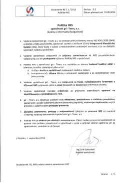 Politika IMS - gd-Team