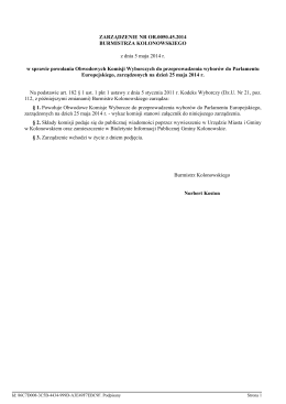 Sprawozdanie z prac Burmistrza w okresie od 11.06.2014 do 10.08