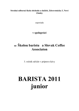 Propozicie Barista Junior 2011