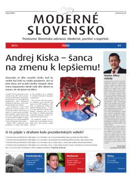 Andrej Kiska – šanca na zmenu k lepšiemu!