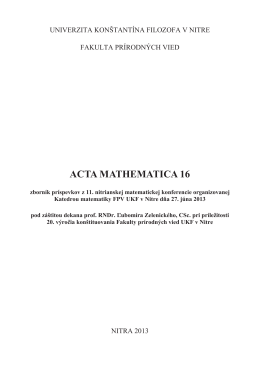 Matematika globálne. 2013 Nitra
