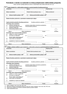 Žiadosť o rodičovský príspevok - pdf