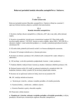 Rokovací poriadok komisie obecného zastupiteľstva v Sačurove