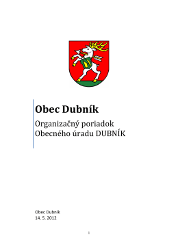 Organizačný poriadok obecného úradu Dubník