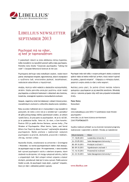 LIBELLIUS NEWSLETTER SEPTEMBER 2013