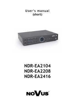 NDR-HA4208 NDR-HA4416 User`s manual (short form)