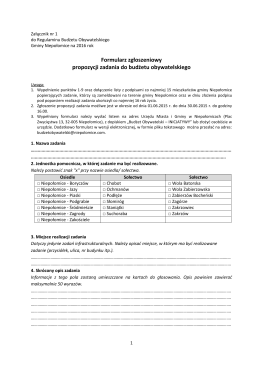 Załącznik 1. Formularz zgłoszeniowy.