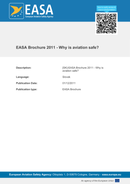 EASA Brochure 2011 - Why is aviation safe?