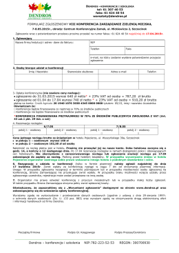formularz zgłoszenia (pdf) - Dendros