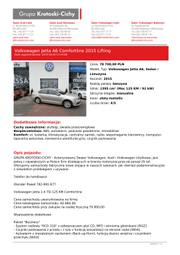 Pojazd Volkswagen Jetta A6 2015 Sedan / Limuzyna