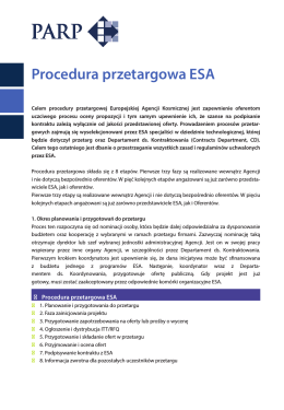 Procedura przetargowa ESA