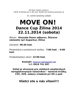 MOVE_ON_propozicie 2014 - MOVE ON! Dance Cup Žilina