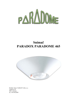 Snímač PARADOX PARADOME 465