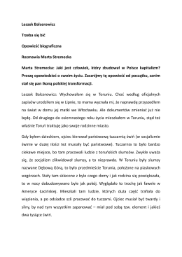 Leszek Balcerowicz Trzeba się bić Opowieść biograficzna