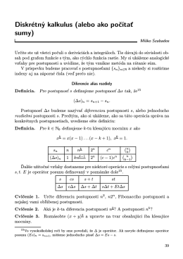 Diskrétný kalkulus (alebo ako počítať sumy)