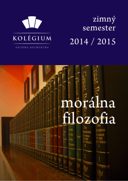Morálna, politická a právna filozofia (zimný semester 2014
