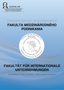 fakulta medzinárodného podnikania fakultät für internationale