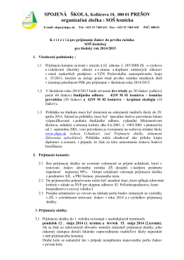 Kritéria 2014/15 - stredná odborná škola lesnícka v prešove