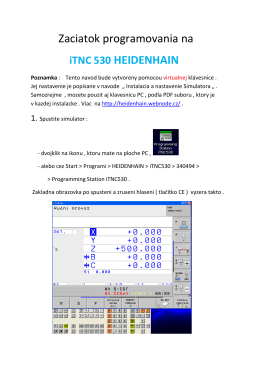 Zaciatok programovania na iTNC 530 HEIDENHAIN